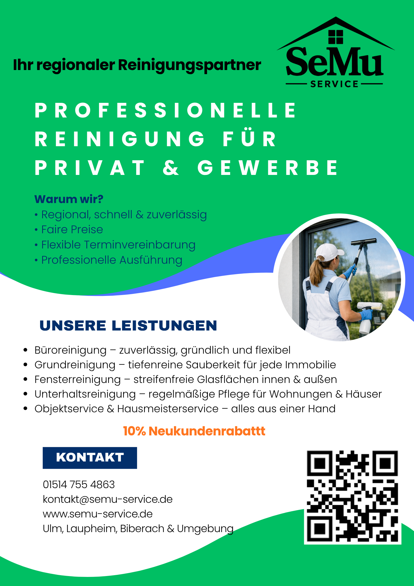 Professionelle Reinigung für Privat & Gewerbe – Ihr regionaler Partner für Sauberkeit
