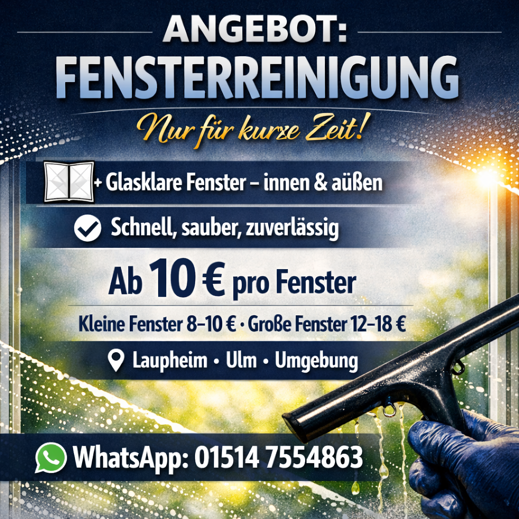 Fensterreinigung – Aktionsangebot